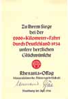 2000km Fahrt Siegerurkunde