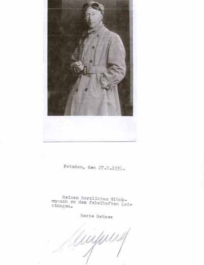 Gratulation von Kronprinz Wilhelm